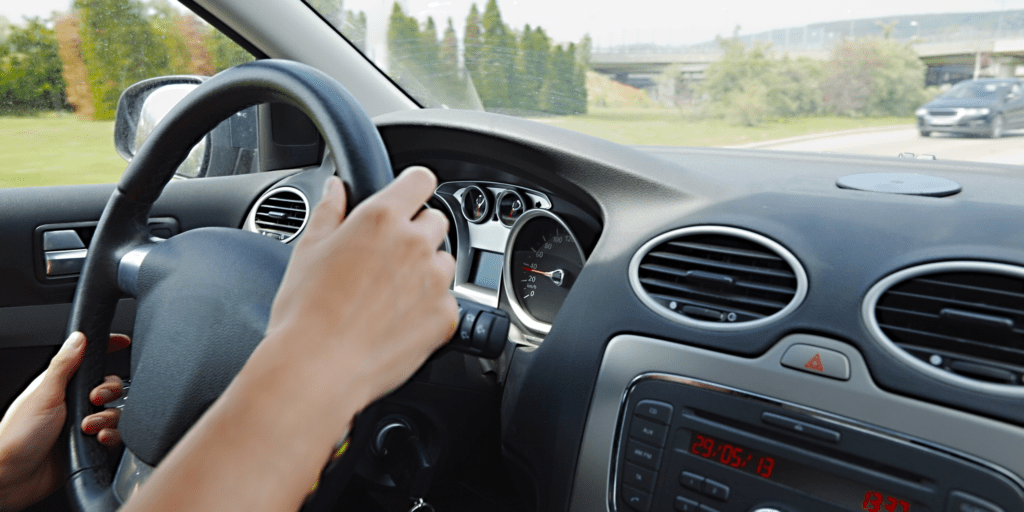person driving car. Car loan consent