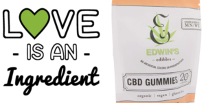 Love is an Ingredient logo and CBD gummies